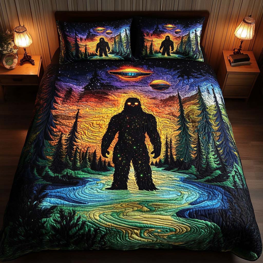 Cosmic Sasquatch Quilted Bedding Set Duvet Cover Bed Sheet Set Bigfoot Novelty Gifts Cosmic Sasquatch Quilted Bedding Set Duvet Cover Bed Sheet Set Bigfoot Novelty Gifts