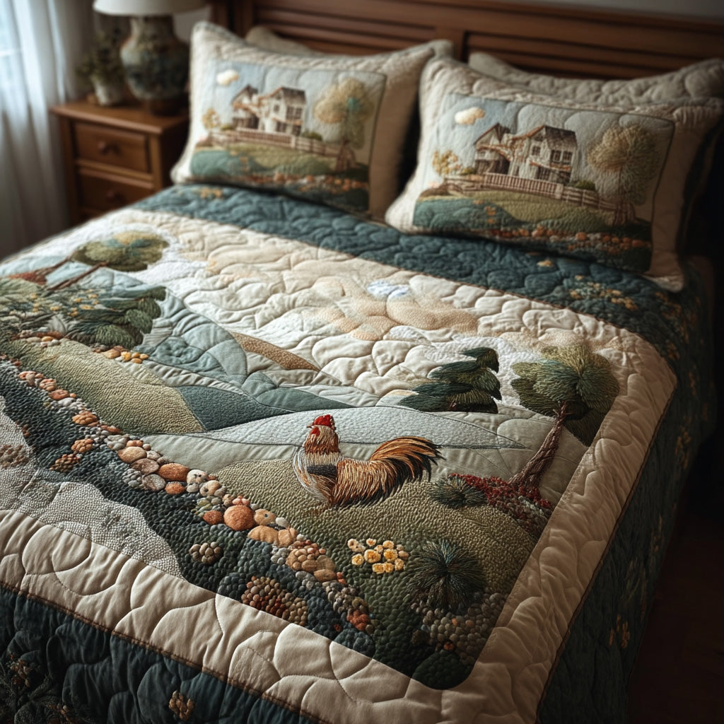 Countrry Rooster Quilted Bedding Set Duvet Cover Bed Sheet Set Xmas Gifts For Father In Law Countrry Rooster Quilted Bedding Set Duvet Cover Bed Sheet Set Xmas Gifts For Father In Law