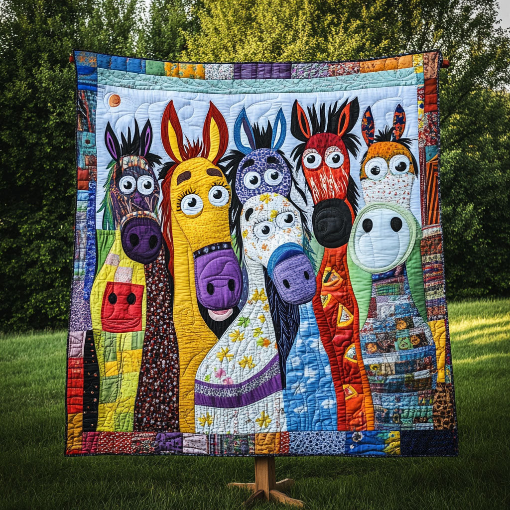 Country Carnival Quilted Blanket Cute Colorful Blanket Donkey Lover Gift Ideas Country Carnival Quilted Blanket Cute Colorful Blanket Donkey Lover Gift Ideas