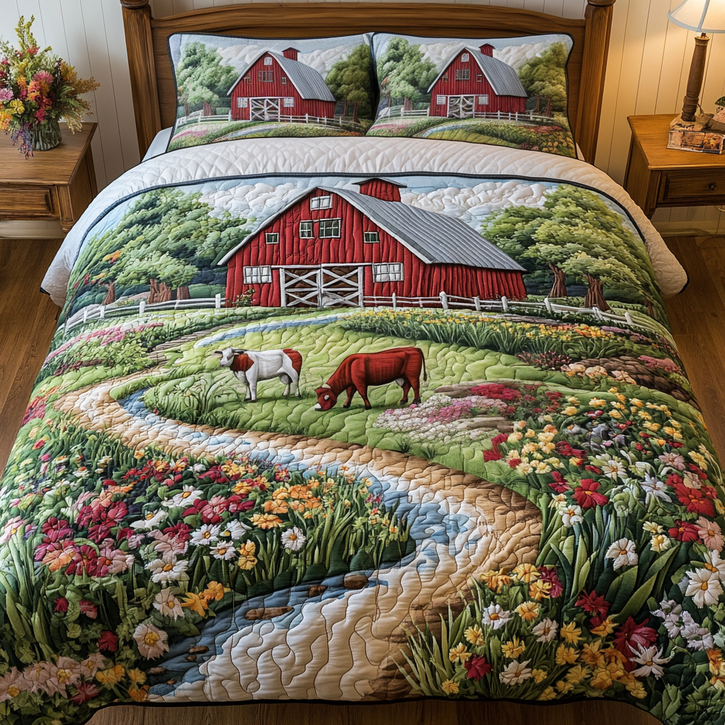Country Charm Quilted Bedding Set Duvet Cover Bedspread Tractor Presents For Adults Country Charm Quilted Bedding Set Duvet Cover Bedspread Tractor Presents For Adults