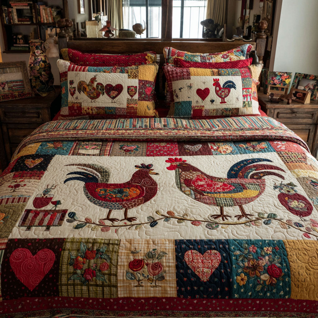 Country Coop Quilted Bedding Set Duvet Cover Merch Gifts For Chicken Wing Lovers Country Coop Quilted Bedding Set Duvet Cover Merch Gifts For Chicken Wing Lovers