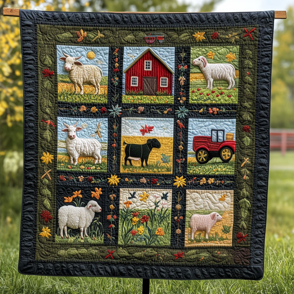 Country Garden Quilted Blanket Cute Throw Blanket Tractor Related Gifts Farmers Country Garden Quilted Blanket Cute Throw Blanket Tractor Related Gifts Farmers