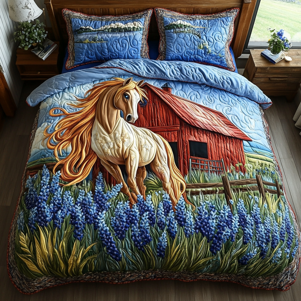 Country Horse Elegance Quilted Bedding Set Duvet Cover Bedspread Best Christmas Gifts For Horse Lovers Country Horse Elegance Quilted Bedding Set Duvet Cover Bedspread Best Christmas Gifts For Horse Lovers