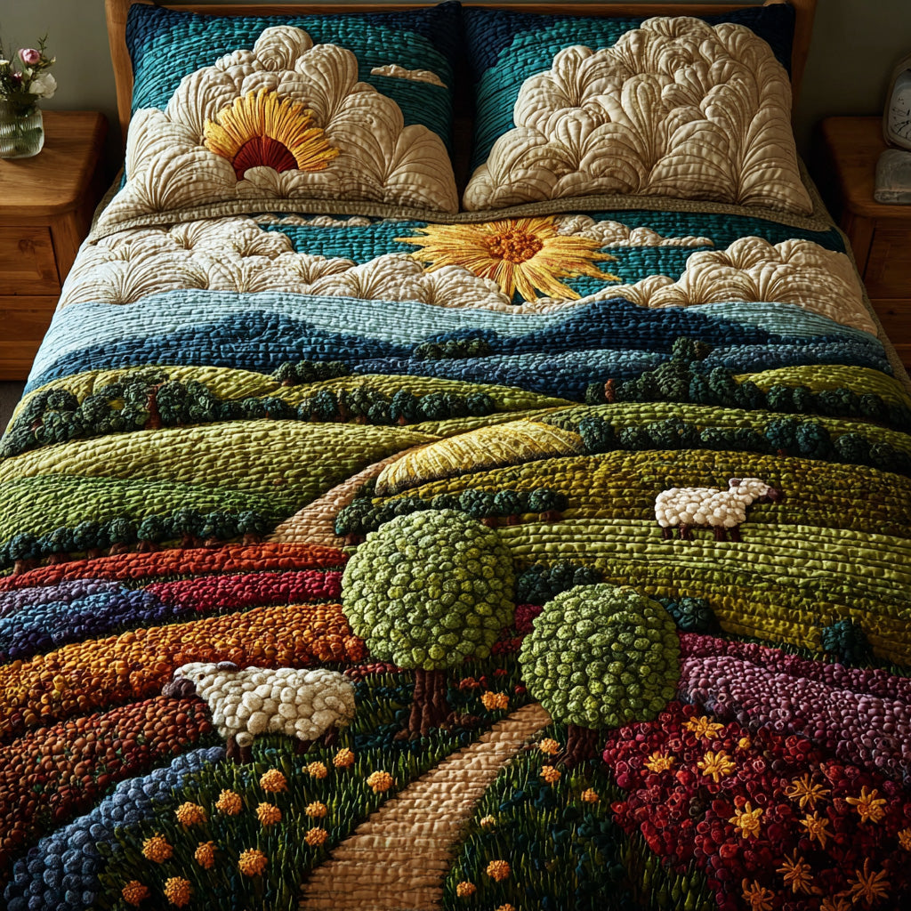 Country Lamb Quilted Bedding Set Duvet Cover Bed Sheet Set Family Gift Exchange Ideas For Christmas Country Lamb Quilted Bedding Set Duvet Cover Bed Sheet Set Family Gift Exchange Ideas For Christmas