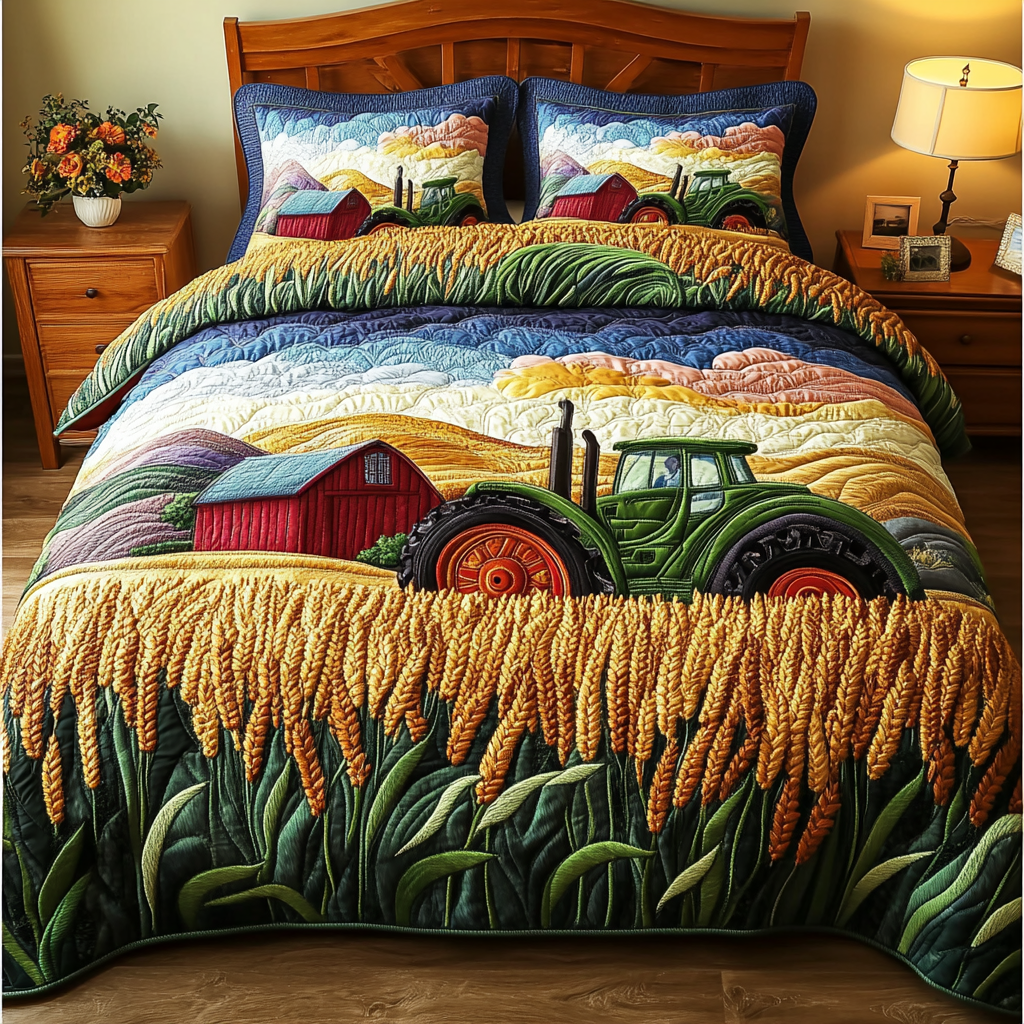 Country Ride Quilted Bedding Set Duvet Cover Bedspread Themd Tractor Gifts Farmer Country Ride Quilted Bedding Set Duvet Cover Bedspread Themd Tractor Gifts Farmer
