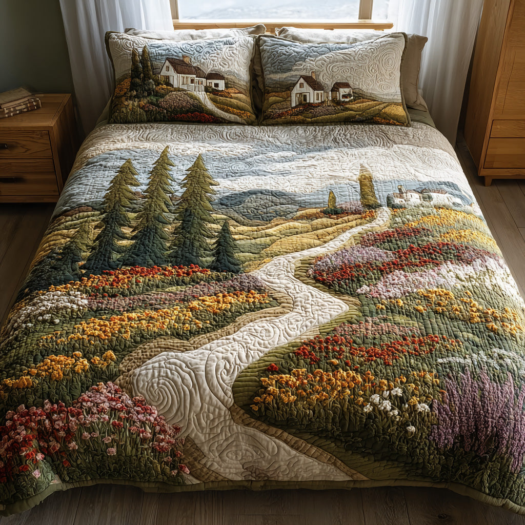 Country Road Quilted Bedding Set Duvet Cover Bed Sheet Set Xmas Gift Ideas For Son In Law Country Road Quilted Bedding Set Duvet Cover Bed Sheet Set Xmas Gift Ideas For Son In Law
