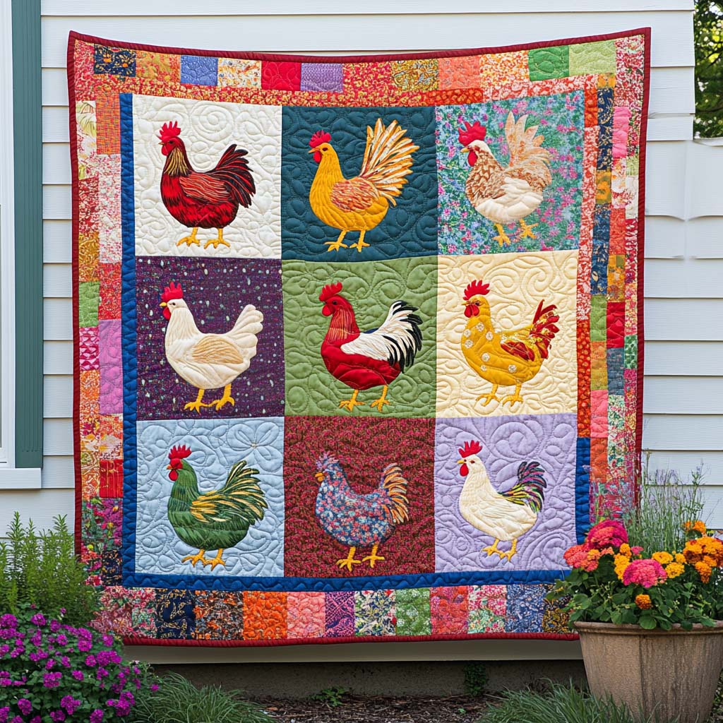 Country Roosters Quilted Blanket Nice Throw Blanket Christmas Gifts For Chicken Lovers Country Roosters Quilted Blanket Nice Throw Blanket Christmas Gifts For Chicken Lovers