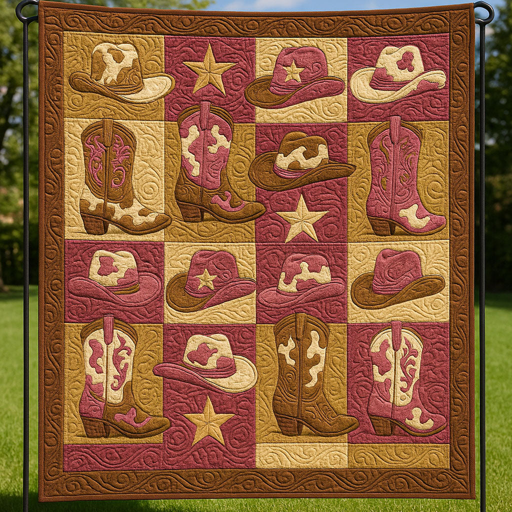 Country Western Boots Quilted Blanket Cute Throw Blanket Western Cowgirl Themed Gifts Country Western Boots Quilted Blanket Cute Throw Blanket Western Cowgirl Themed Gifts