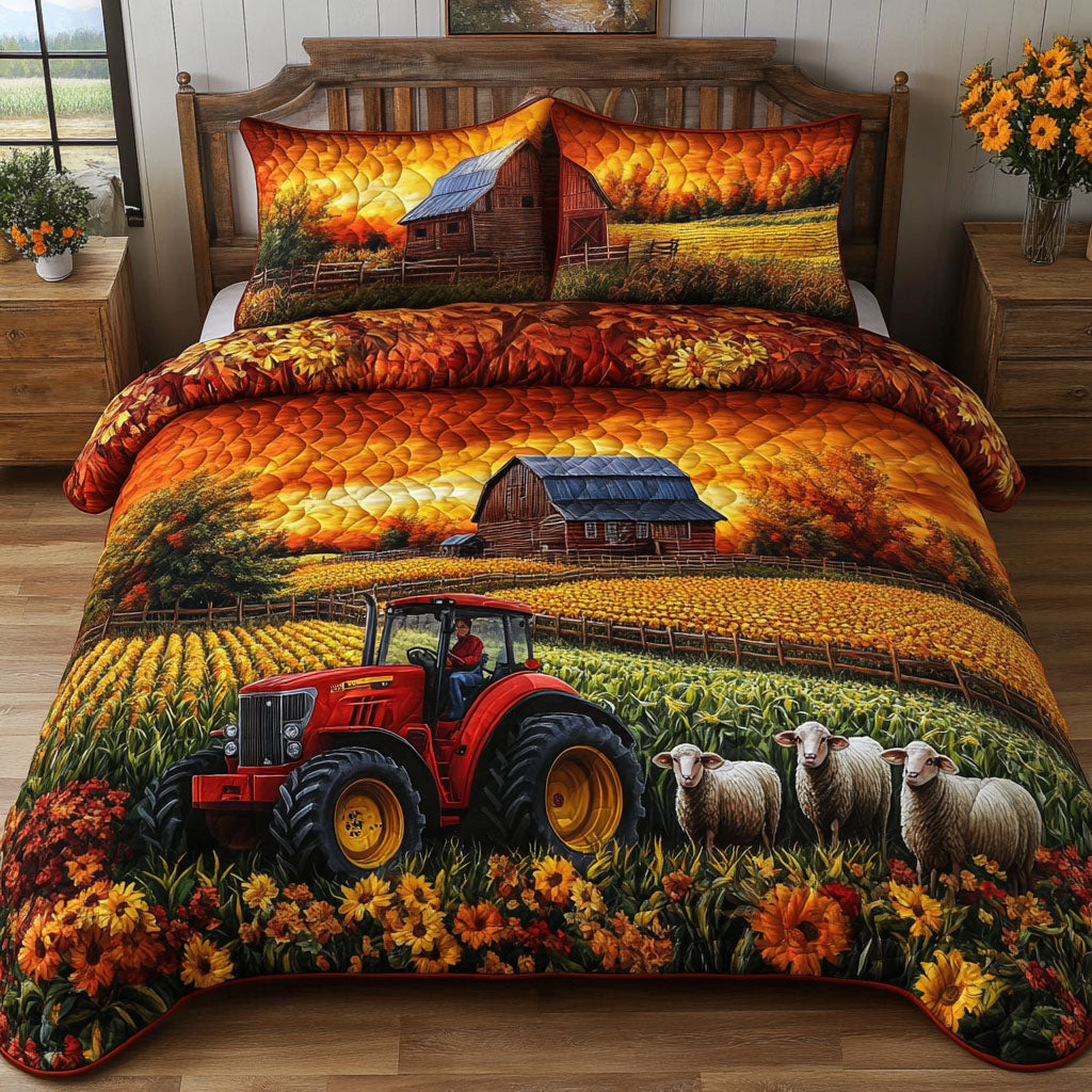 Countryside Dreams Quilted Bedding Set Duvet Cover Bedspread Farmer Tractor Gifts Items Countryside Dreams Quilted Bedding Set Duvet Cover Bedspread Farmer Tractor Gifts Items