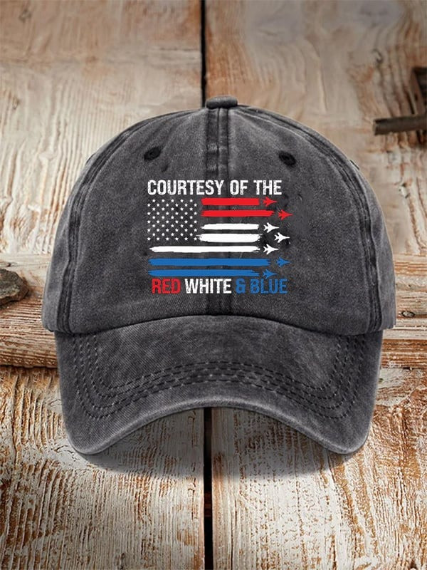 Courtesy Of The Red White Blue Hat American Patriotic Hat Gift For Him Courtesy Of The Red White Blue Hat American Patriotic Hat Gift For Him