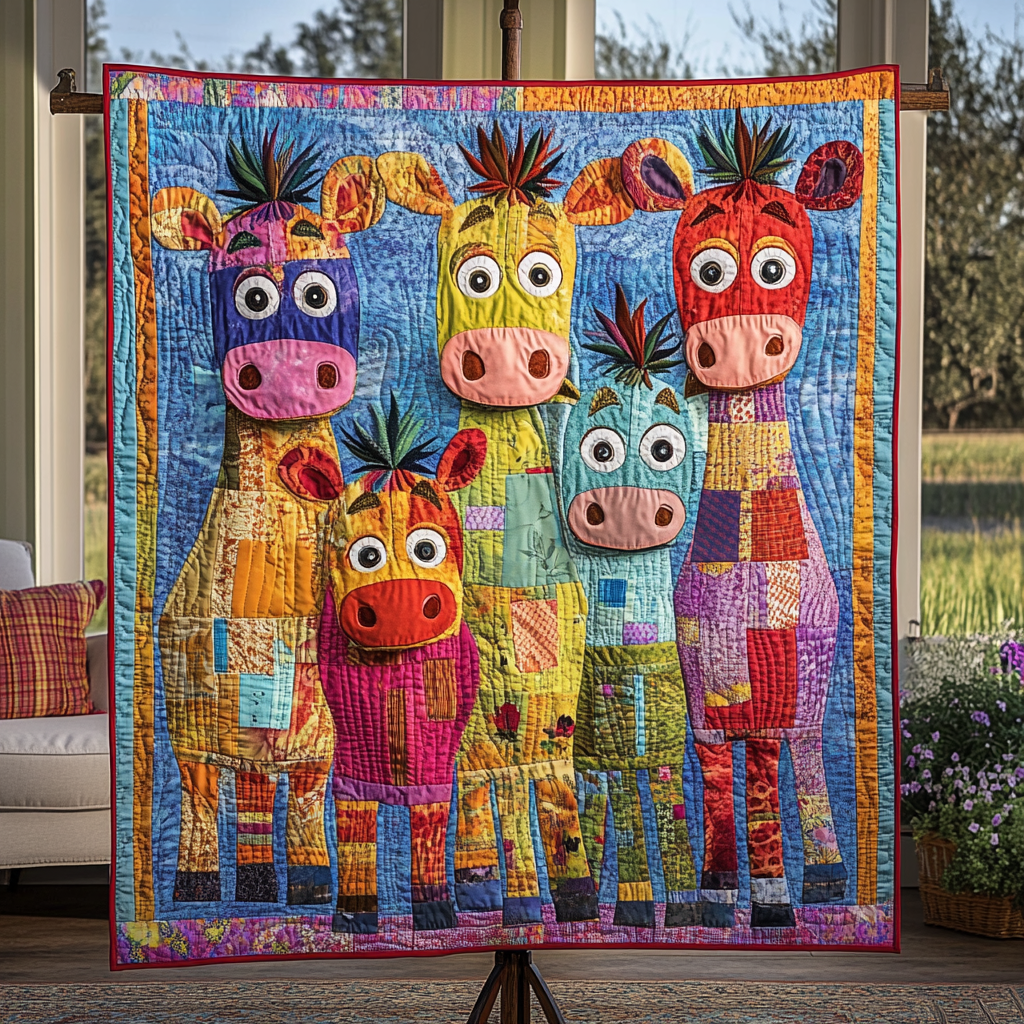 Cow Paradise Quilted Blanket Cute Colorful Blanket Cow Gifts For Cow Lovers Cow Paradise Quilted Blanket Cute Colorful Blanket Cow Gifts For Cow Lovers