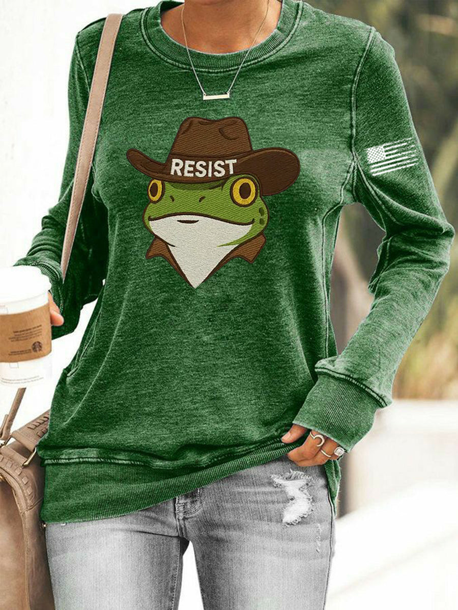 Cowboy Frog Resist Sweatshirt Anti ICE Sweatshirt Gifts For Sister Cowboy Frog Resist Sweatshirt Anti ICE Sweatshirt Gifts For Sister