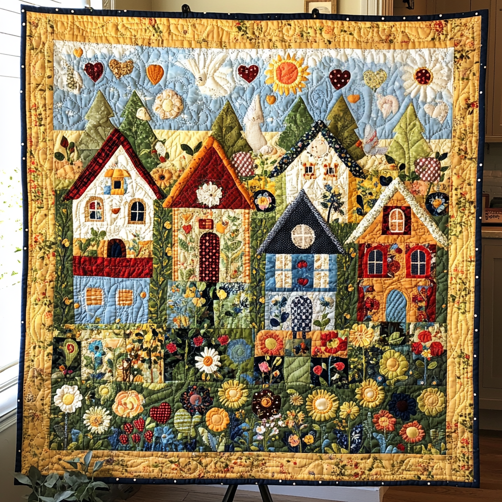 Cozy Town Quilted Blanket Cute Colorful Blanket Christmas Ideas For Boyfriend Cozy Town Quilted Blanket Cute Colorful Blanket Christmas Ideas For Boyfriend