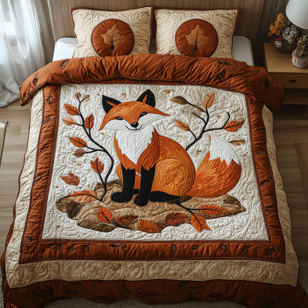 Cozy Vixen Quilted Bedding Set Duvet Cover Bed Sheet Set Best Gifts For Fox Lovers Cozy Vixen Quilted Bedding Set Duvet Cover Bed Sheet Set Best Gifts For Fox Lovers