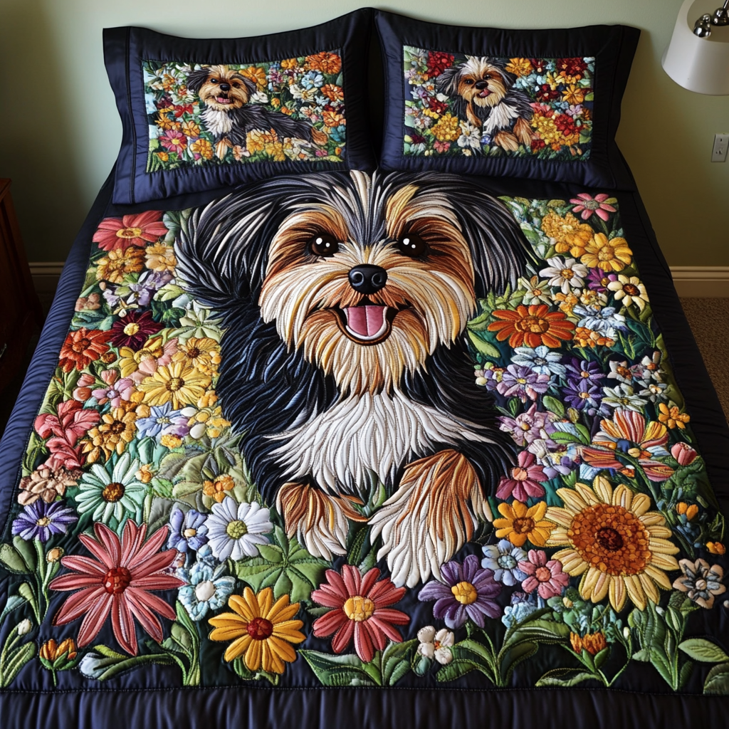 Cozy Yorkie Quilted Bedding Set Duvet Cover Bed Sheet Set Dog Lover Yorkshire Themed Gifts Cozy Yorkie Quilted Bedding Set Duvet Cover Bed Sheet Set Dog Lover Yorkshire Themed Gifts