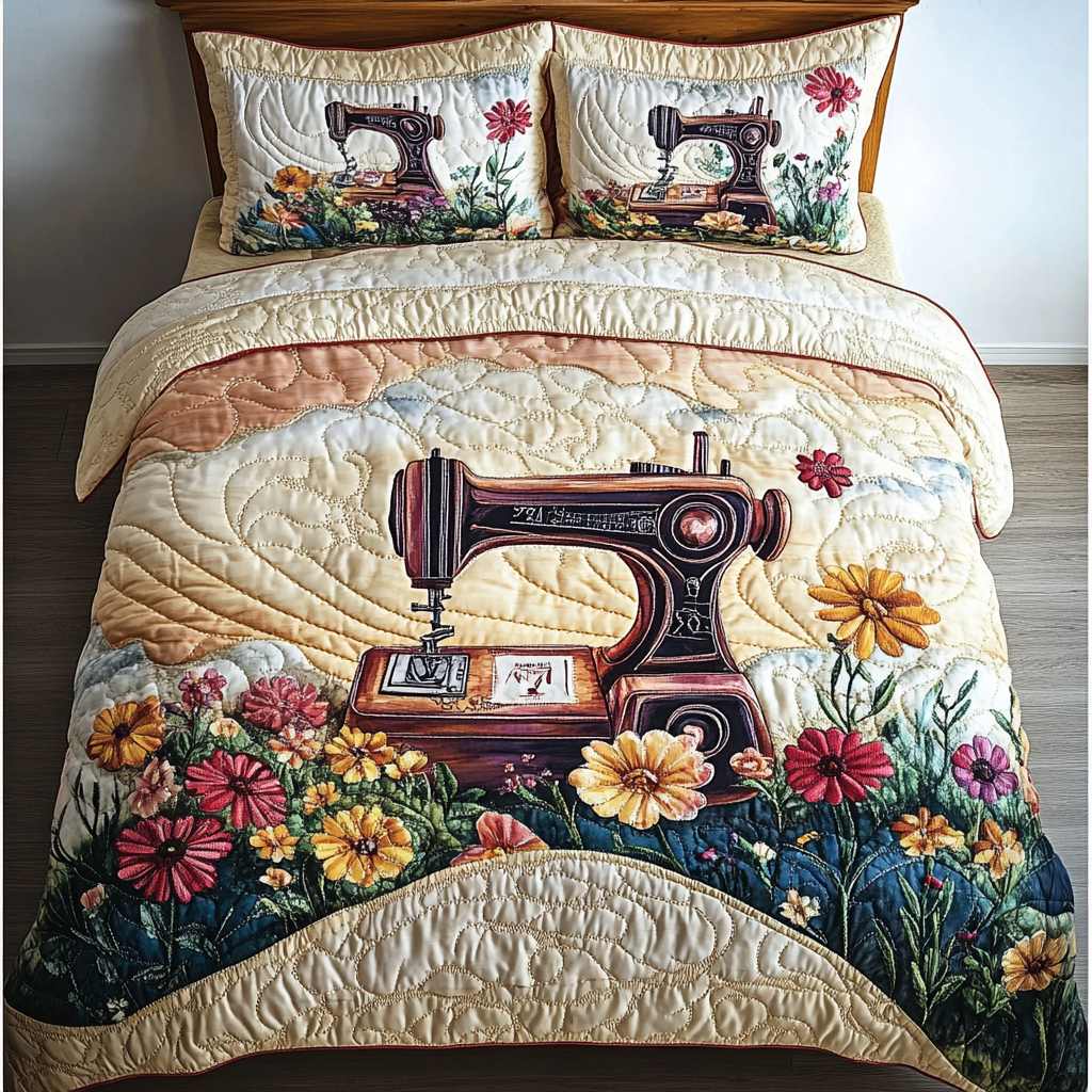 Creative Sewing Machine Quilted Bedding Set Duvet Cover Merch Gift Ideas For Sewers Creative Sewing Machine Quilted Bedding Set Duvet Cover Merch Gift Ideas For Sewers