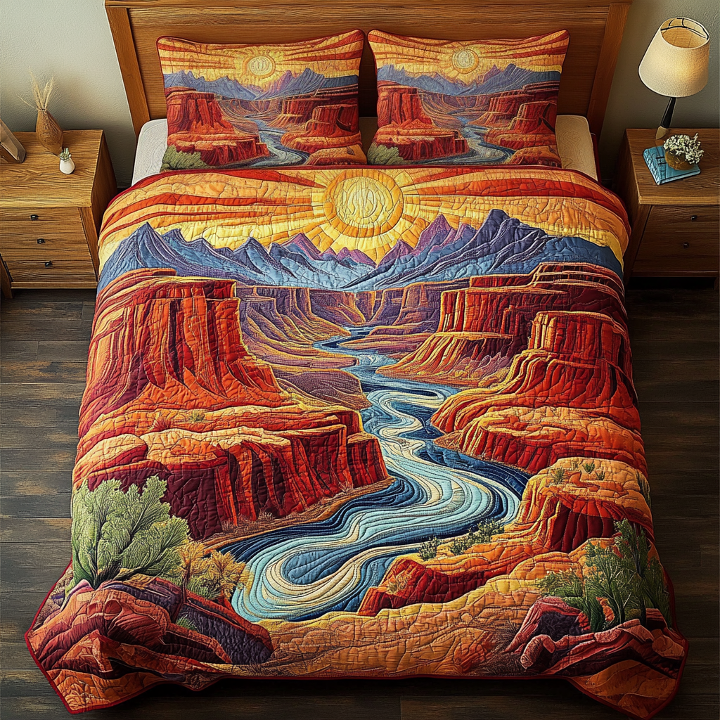 Crimson Canyons Quilted Bedding Set Duvet Cover Bedspread Cactus Related Gifts Crimson Canyons Quilted Bedding Set Duvet Cover Bedspread Cactus Related Gifts