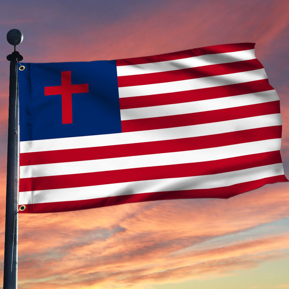 Cross Christian American Flag Patriotic Flag Outdoor Patriotic Decor