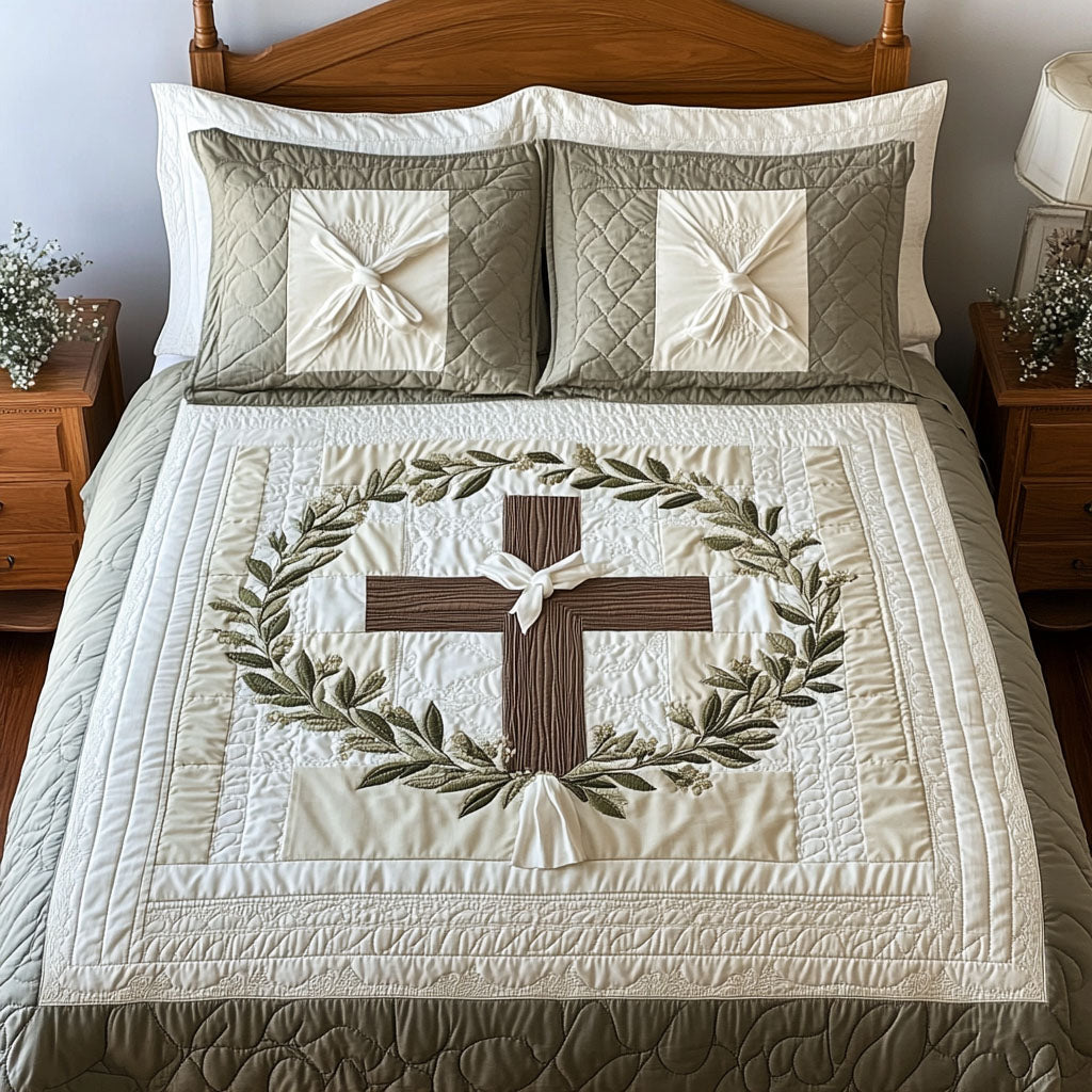 Cross of Eternal Faith Quilted Bedding Set Duvet Cover Bed Sheet Set Faith Gifts For Her Cross of Eternal Faith Quilted Bedding Set Duvet Cover Bed Sheet Set Faith Gifts For Her