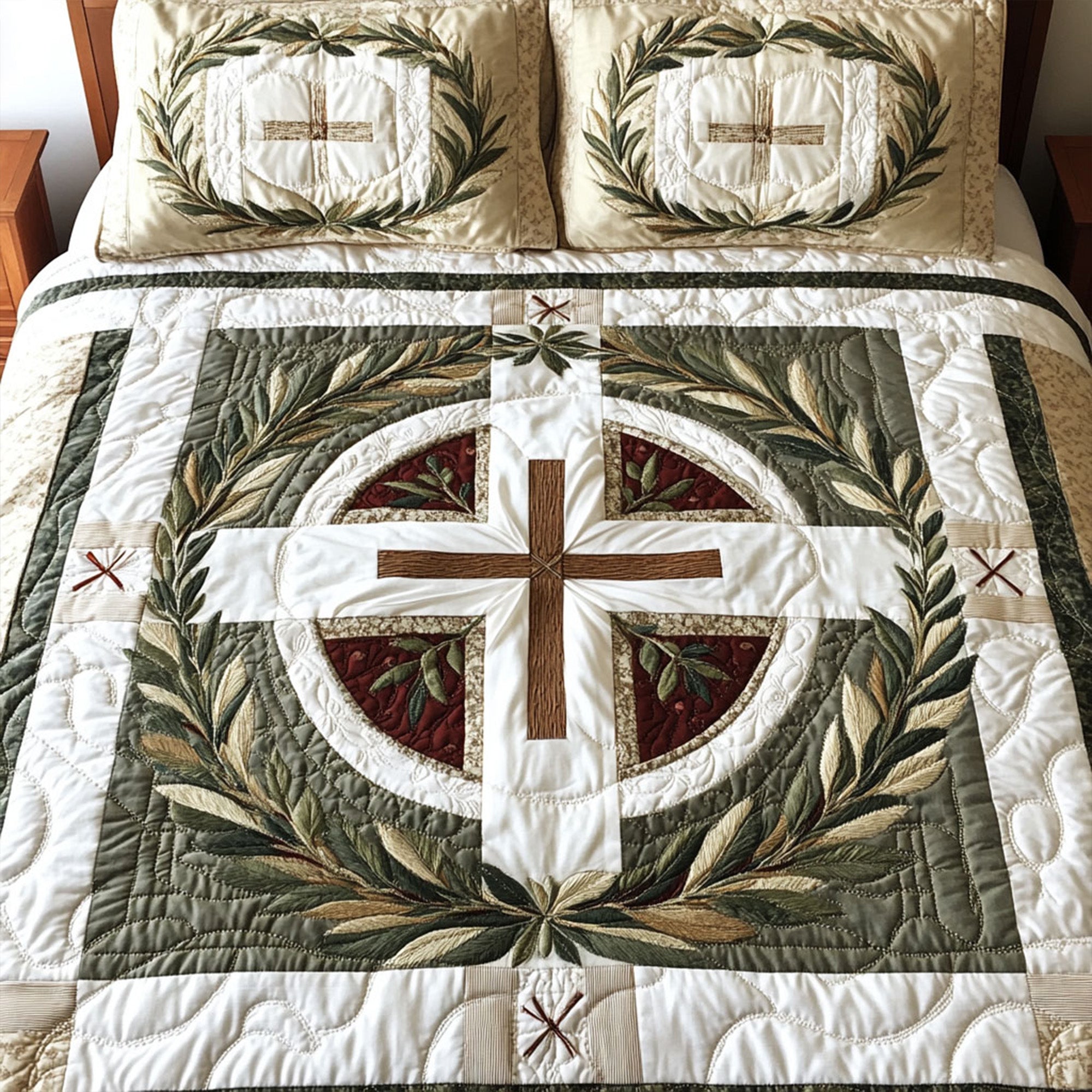 Cross of Forgiveness Quilted Bedding Set Duvet Cover Bed Sheet Set Gifts For Religious Man Cross of Forgiveness Quilted Bedding Set Duvet Cover Bed Sheet Set Gifts For Religious Man