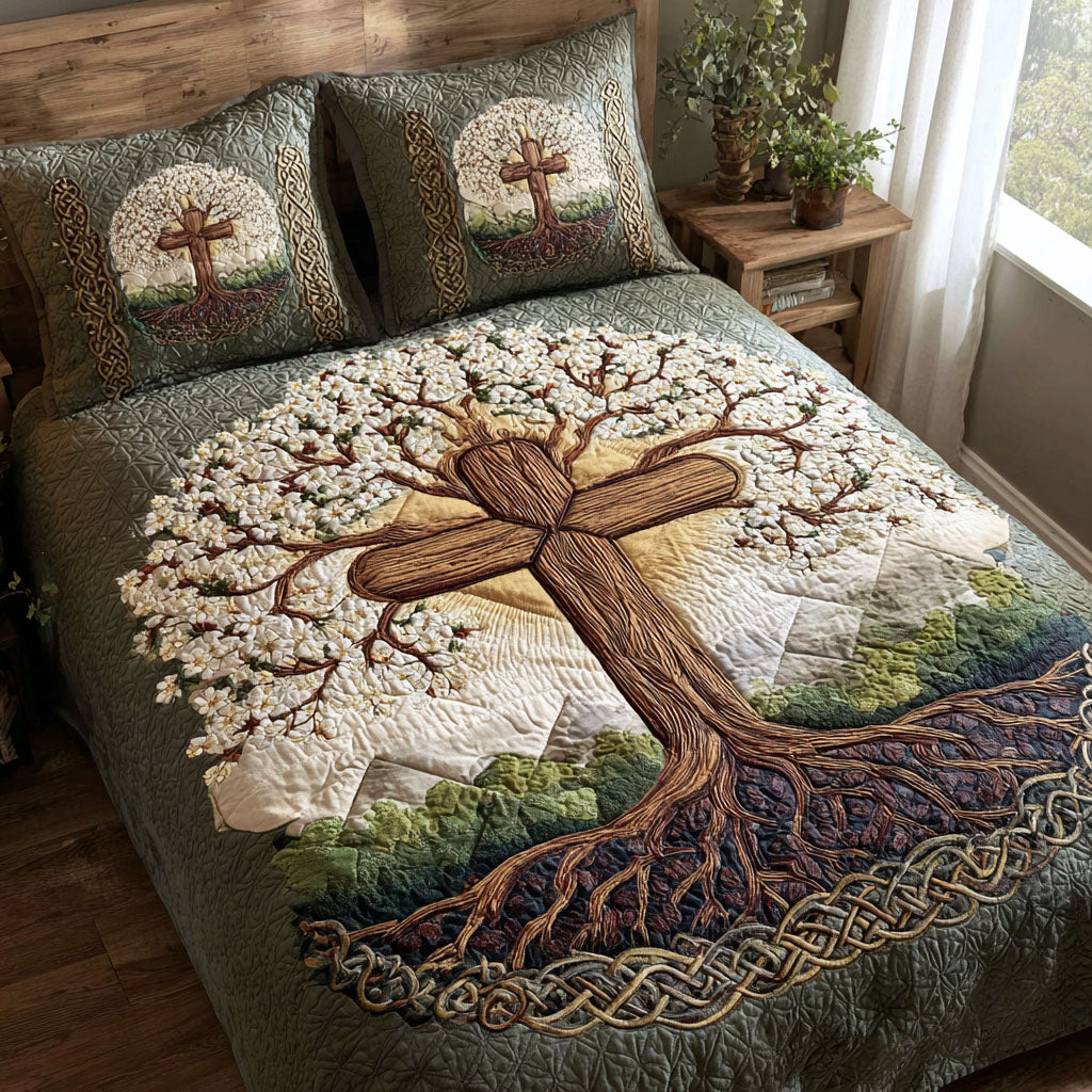 Cross of Glory and Truth Quilted Bedding Set Duvet Cover Bed Sheet Set Faith Based Gifts For Her Cross of Glory and Truth Quilted Bedding Set Duvet Cover Bed Sheet Set Faith Based Gifts For Her