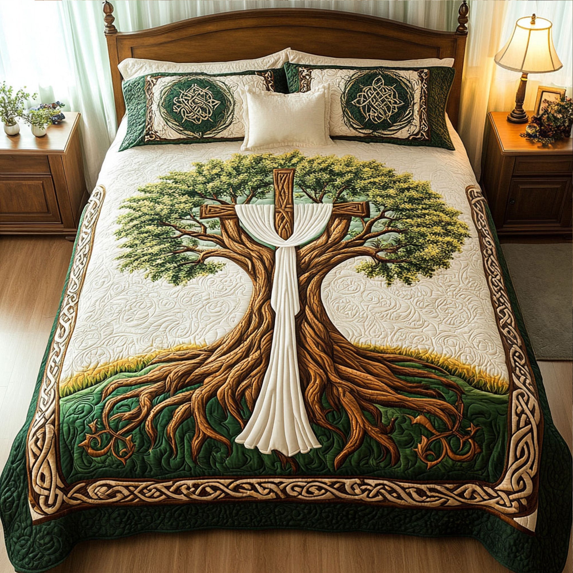 Cross of Glory Quilted Bedding Set Duvet Cover Bed Sheet Set The Gift Of Faith Cross of Glory Quilted Bedding Set Duvet Cover Bed Sheet Set The Gift Of Faith