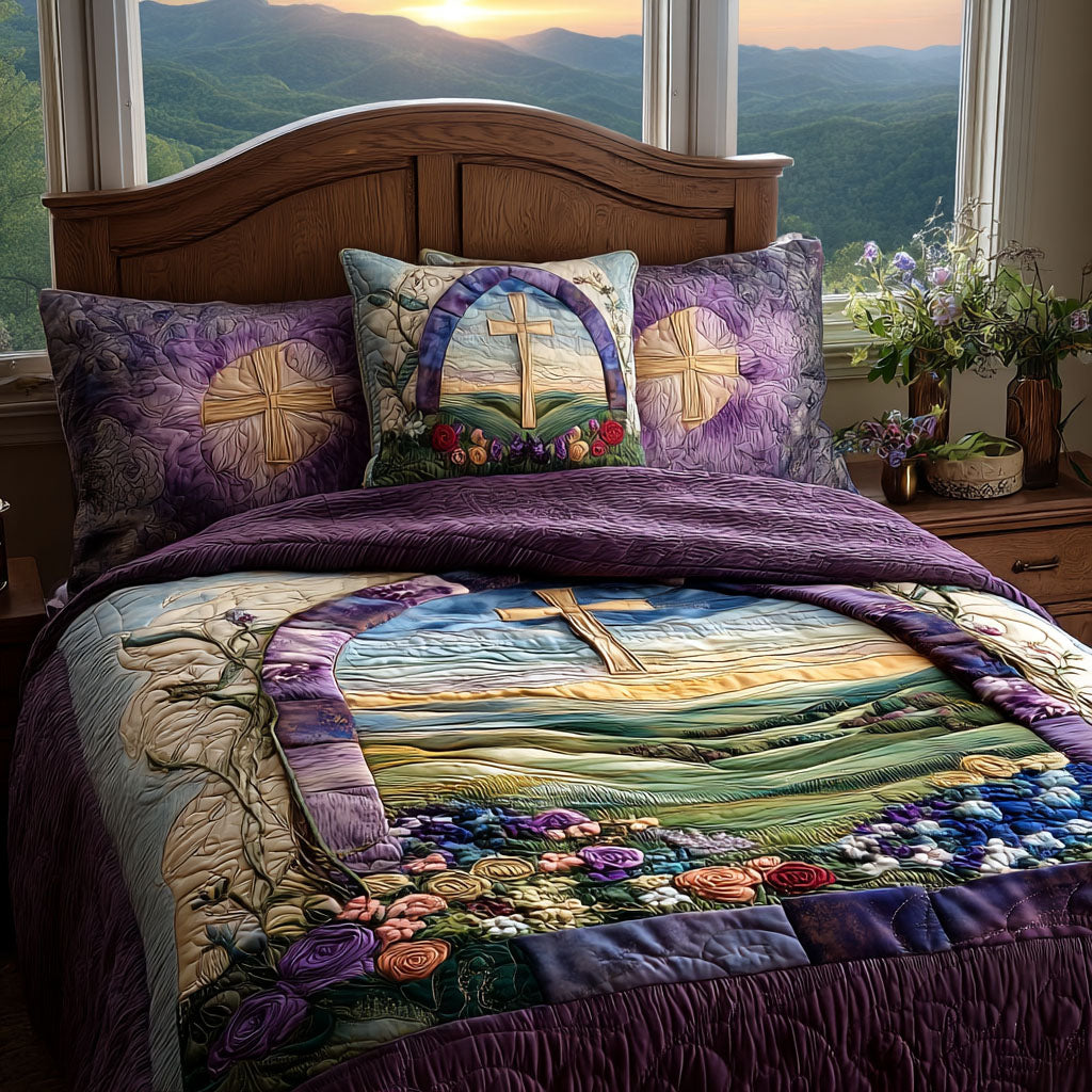 Cross of Prayer Quilted Bedding Set Duvet Cover Bed Sheet Set Faith Based Mother'S Day Gifts Cross of Prayer Quilted Bedding Set Duvet Cover Bed Sheet Set Faith Based Mother'S Day Gifts
