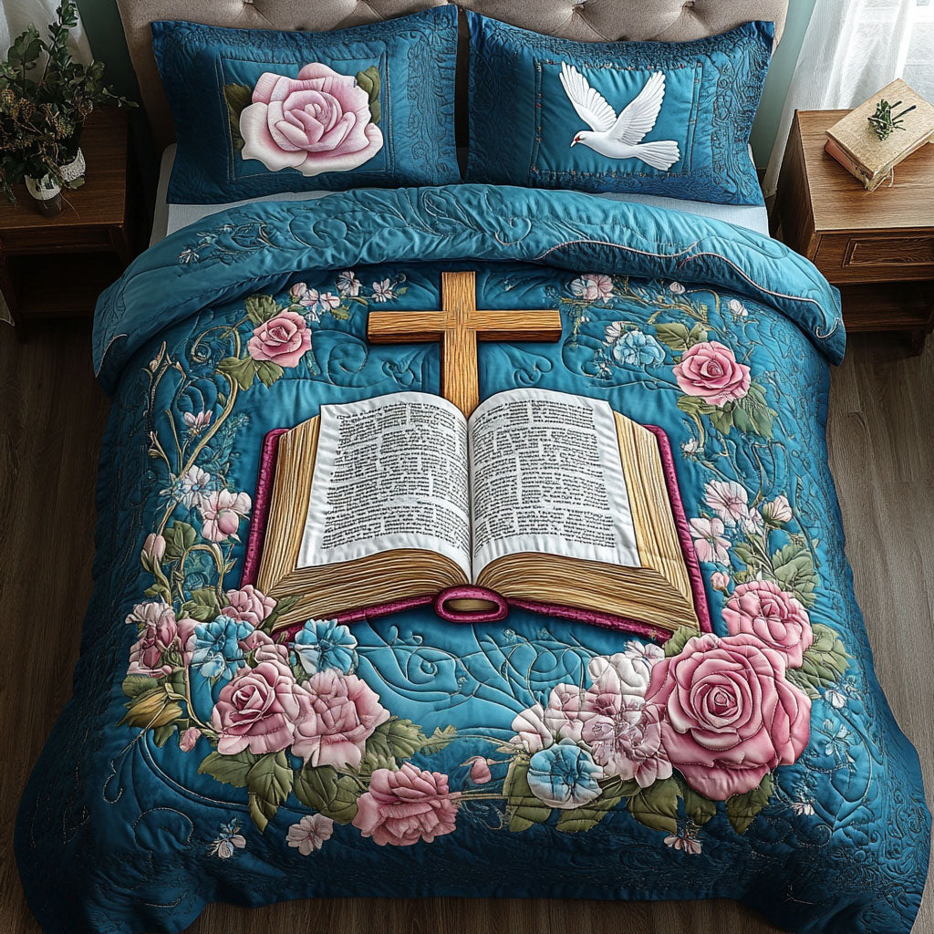 Cross of Wisdom Quilted Bedding Set Duvet Cover Bed Sheet Set Faith Gift Of God Cross of Wisdom Quilted Bedding Set Duvet Cover Bed Sheet Set Faith Gift Of God