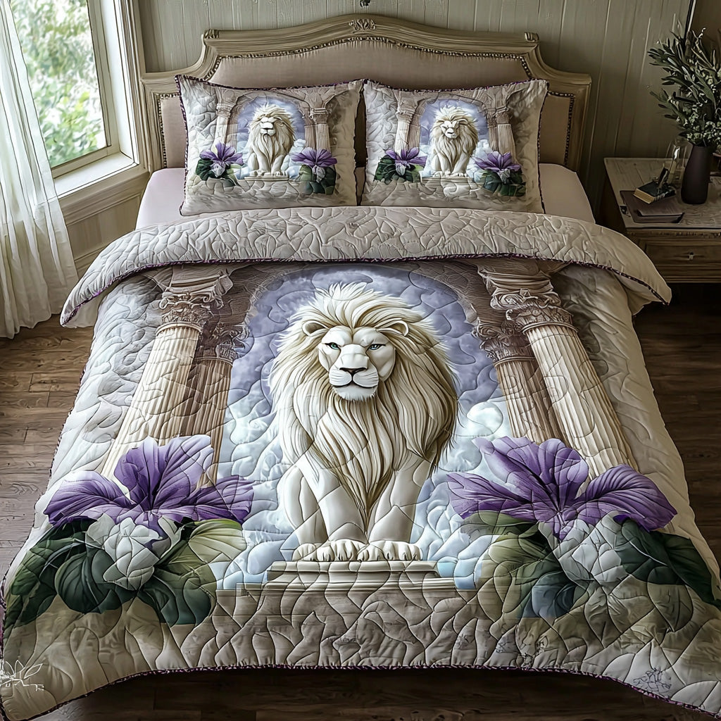 Crowned Lion Quilted Bedding Set Duvet Cover Merch Top Gifts For Lion Lovers Crowned Lion Quilted Bedding Set Duvet Cover Merch Top Gifts For Lion Lovers