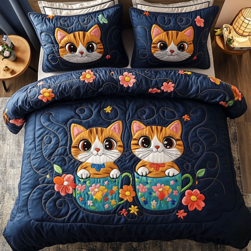 Cup of Cuteness Quilted Bedding Set Duvet Cover Bedspreads Cat Themed Birthday Presents Cup of Cuteness Quilted Bedding Set Duvet Cover Bedspreads Cat Themed Birthday Presents
