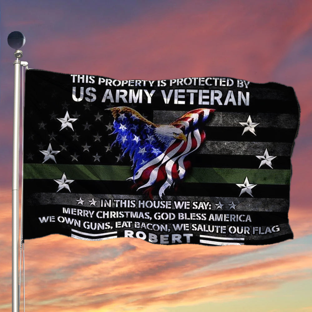 Custom Eagle US Veteran Thin Green Line Flag This Property Is Protected By Veteran Merch Custom Eagle US Veteran Thin Green Line Flag This Property Is Protected By Veteran Merch