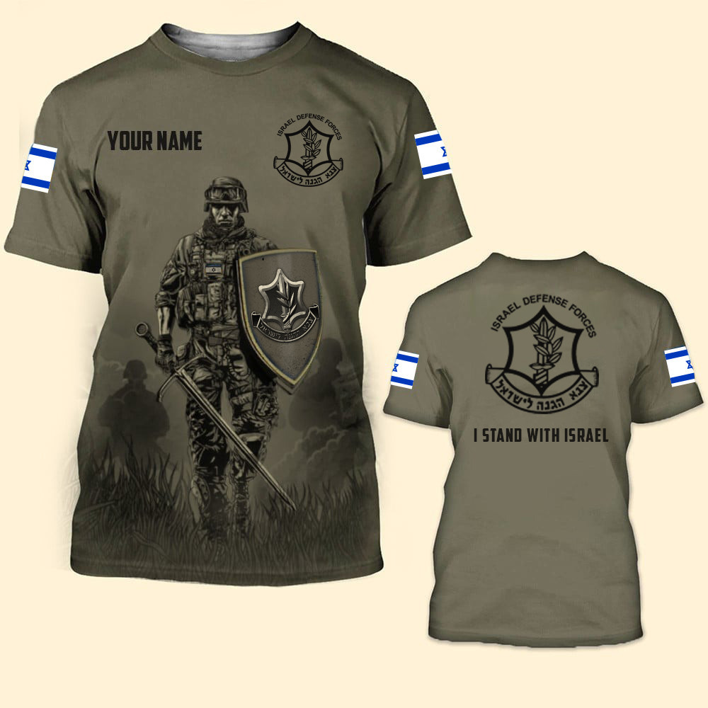 Custom I Stand With Israel T-Shirt Israeli Army Shirt Israel Defense Forces Clothing IDF Merch Custom I Stand With Israel T-Shirt Israeli Army Shirt Israel Defense Forces Clothing IDF Merch