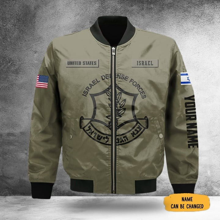 Custom IDF Bomber Jacket United States I Stand With Israel Jacket Pro Israel Clothing IDF Merch Custom IDF Bomber Jacket United States I Stand With Israel Jacket Pro Israel Clothing IDF Merch