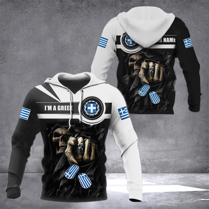 Custom I'm A Greek Skull Hoodie For Men Greece Clothing Gifts For Greek Custom I'm A Greek Skull Hoodie For Men Greece Clothing Gifts For Greek
