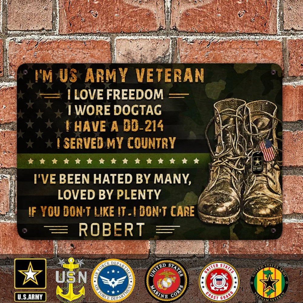 Custom I'm US Army Veteran Metal Sign Proud Army Patriotic Wall Sign Veteran Day Gifts Custom I'm US Army Veteran Metal Sign Proud Army Patriotic Wall Sign Veteran Day Gifts
