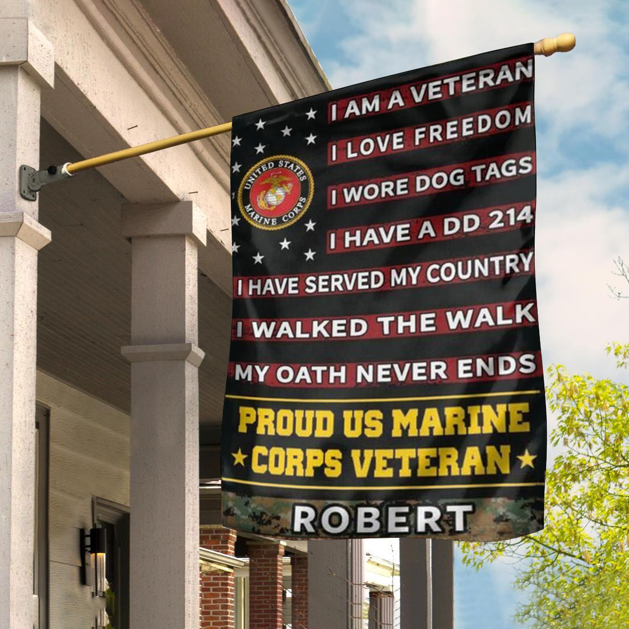 Custom Proud US Marine Corps Veteran Flag I Am A Veteran Flag USMC Patriotic Decor Outdoor Custom Proud US Marine Corps Veteran Flag I Am A Veteran Flag USMC Patriotic Decor Outdoor