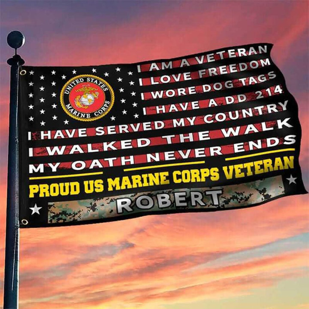 Custom Proud US Marine Corps Veteran Flag I Am A Veteran Flag USMC Patriotic Decor Outdoor Custom Proud US Marine Corps Veteran Flag I Am A Veteran Flag USMC Patriotic Decor Outdoor