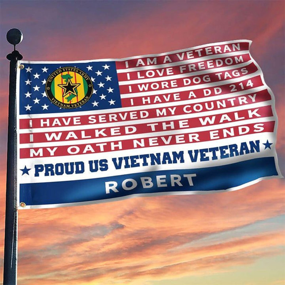 Custom Proud US Vietnam Veteran Flag I Am A Veteran Flag Patriotic Outdoor Decor Custom Proud US Vietnam Veteran Flag I Am A Veteran Flag Patriotic Outdoor Decor