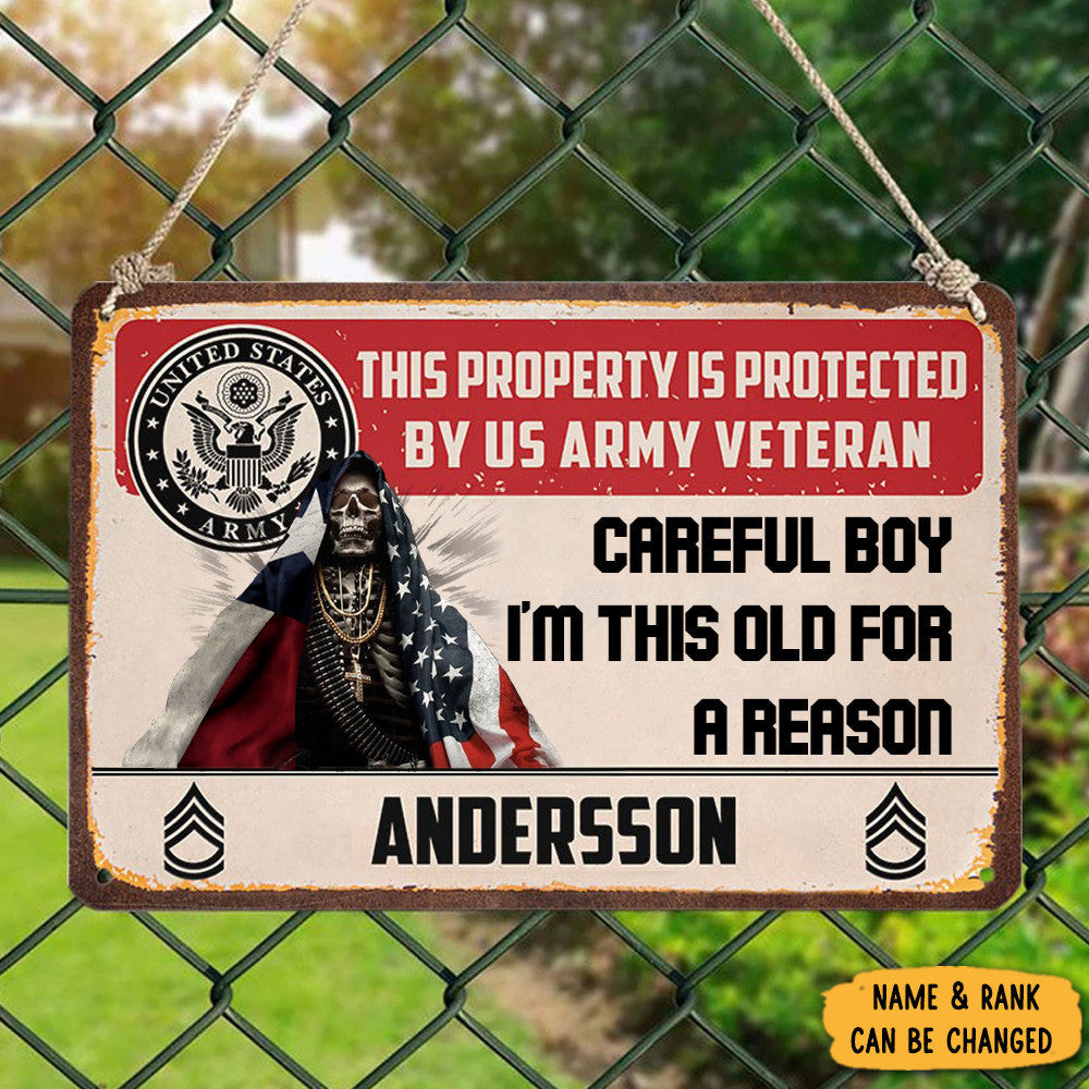 Custom Texas US Army Veteran Metal Sign This Property Is Protected By US Army Veteran Sign Custom Texas US Army Veteran Metal Sign This Property Is Protected By US Army Veteran Sign