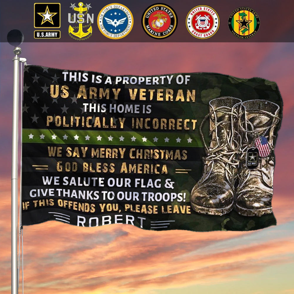 Custom This Is A Property Of US Army Veteran Flag Father's Day Gifts For Veterans Custom This Is A Property Of US Army Veteran Flag Father's Day Gifts For Veterans