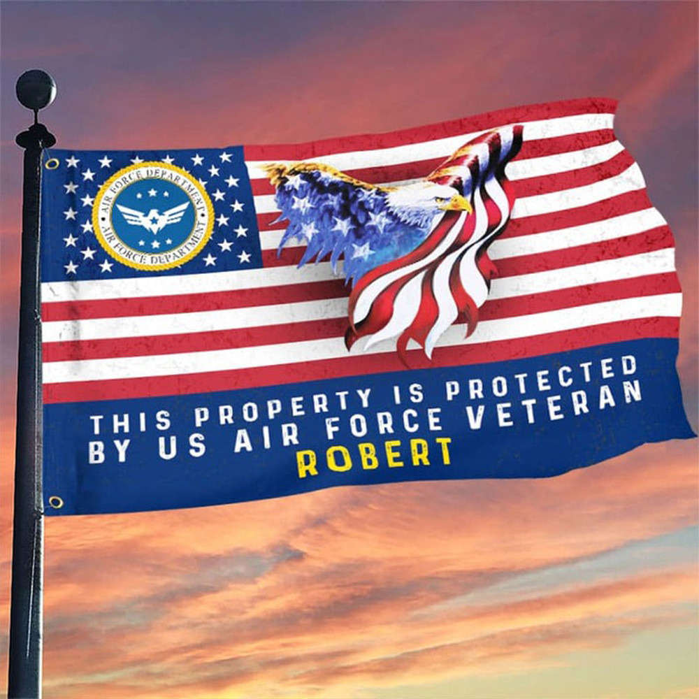 Custom This Property Is Protected By US Air Force Veteran Flag Patriotic Eagle USA Flag USAF Custom This Property Is Protected By US Air Force Veteran Flag Patriotic Eagle USA Flag USAF