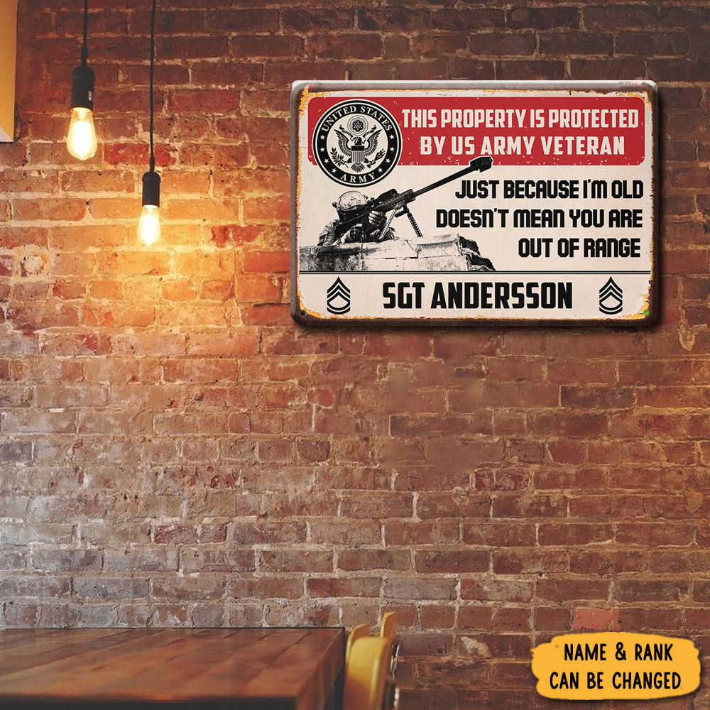 Custom This Property Is Protected By US Army Veteran Metal Sign Veteran Home Decor Custom This Property Is Protected By US Army Veteran Metal Sign Veteran Home Decor