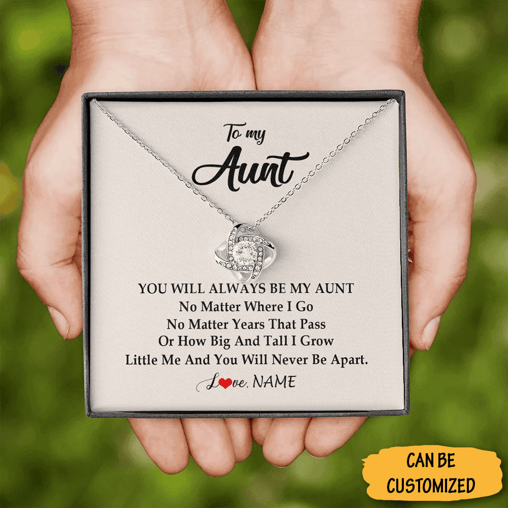 Custom To My Aunt Necklace Sterling Silver Love Knot Necklace Auntie Birthday Gifts From Nephew Custom To My Aunt Necklace Sterling Silver Love Knot Necklace Auntie Birthday Gifts From Nephew