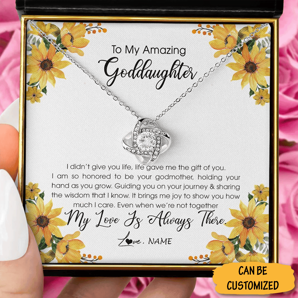Custom To My Goddaughter Love Knot Necklace With Message Jewelry Necklaces Graduation Gift For Goddaughter Custom To My Goddaughter Love Knot Necklace With Message Jewelry Necklaces Graduation Gift For Goddaughter