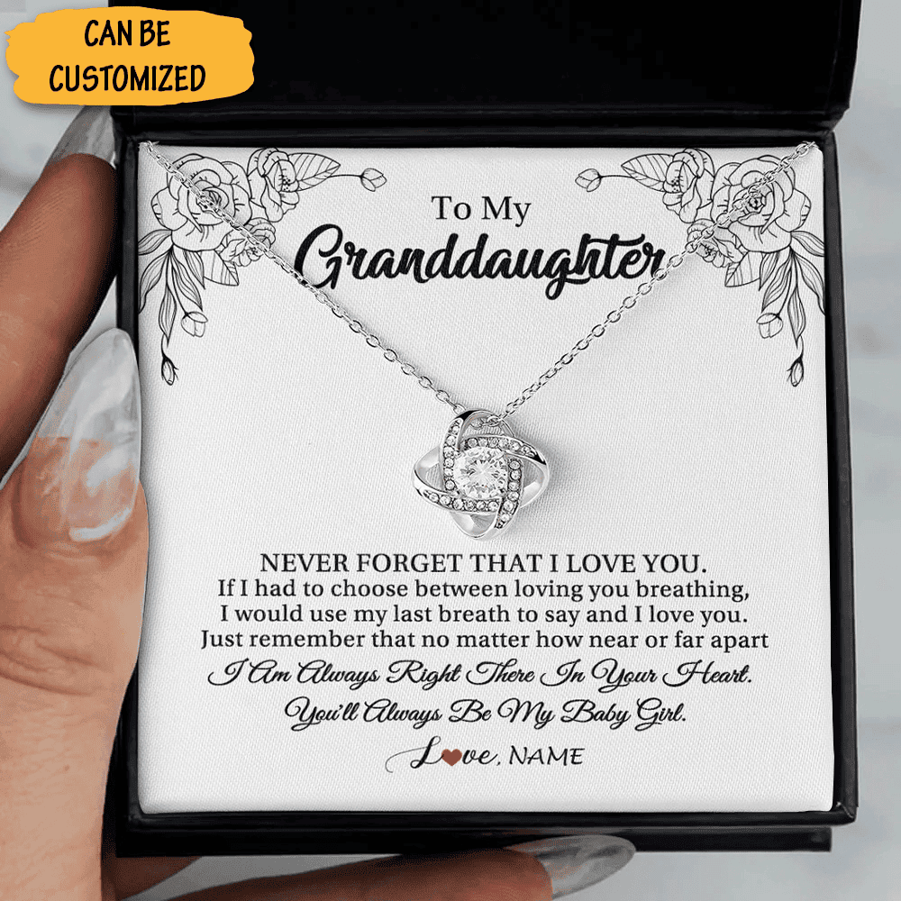 Custom To My Granddaughter Necklace Sterling Silver Love Knot Pendant Necklace Gifts For Grown Granddaughter Custom To My Granddaughter Necklace Sterling Silver Love Knot Pendant Necklace Gifts For Grown Granddaughter