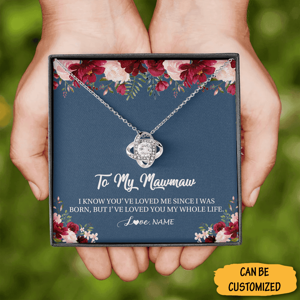 Custom To My Mamaw Necklace Love Knot Silver Necklace Jewelry Box Best Personalized Mamaw Gift Ideas Custom To My Mamaw Necklace Love Knot Silver Necklace Jewelry Box Best Personalized Mamaw Gift Ideas