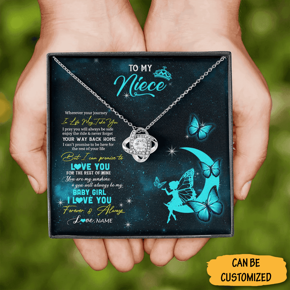 Custom To My Niece Love Knot Necklace Sterling Silver Message Jewelry Necklaces Necklace With Message Card Custom To My Niece Love Knot Necklace Sterling Silver Message Jewelry Necklaces Necklace With Message Card