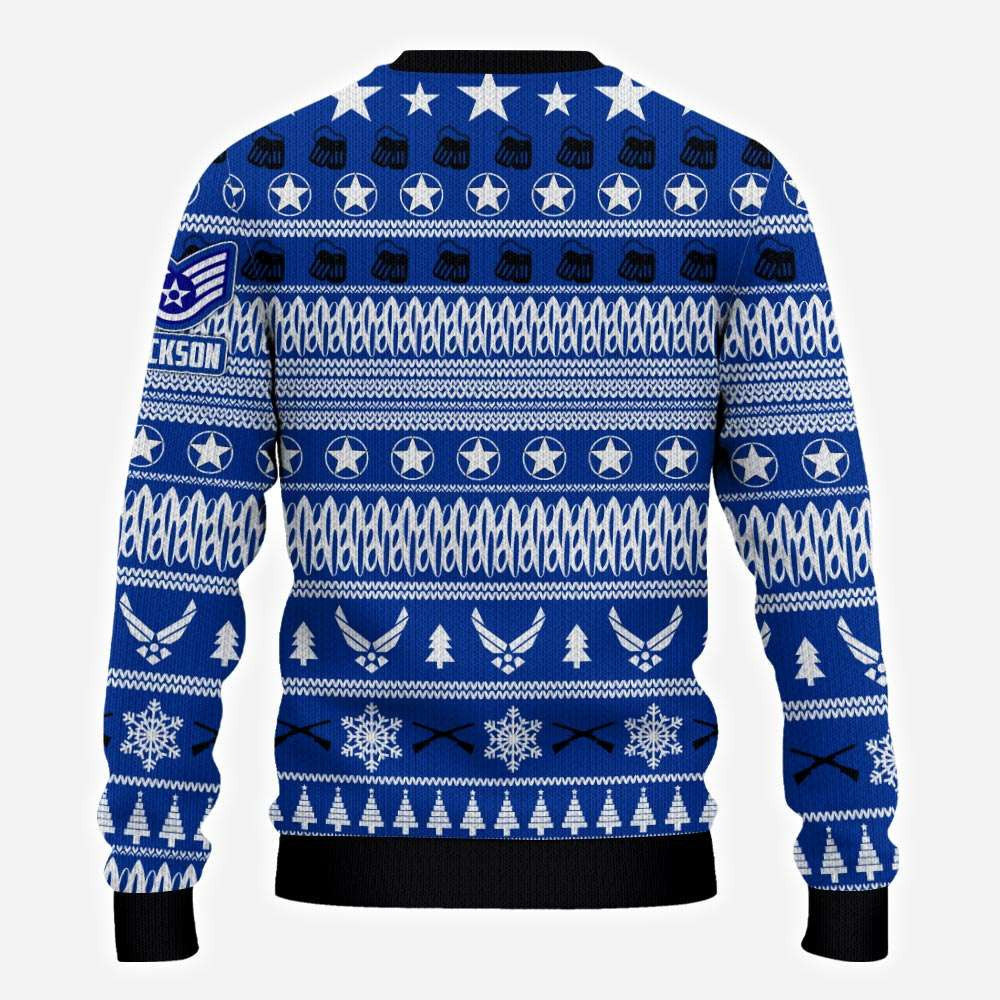 Custom U.S Air Force Ugly Christmas Sweater USAF Air Force Veteran Gift Ideas Custom U.S Air Force Ugly Christmas Sweater USAF Air Force Veteran Gift Ideas