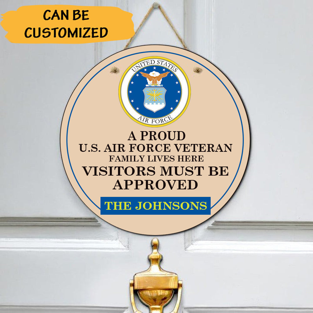 Custom US Air Force Veteran Family Lives Here Door Sign Air Force Veteran Gift Ideas Custom US Air Force Veteran Family Lives Here Door Sign Air Force Veteran Gift Ideas