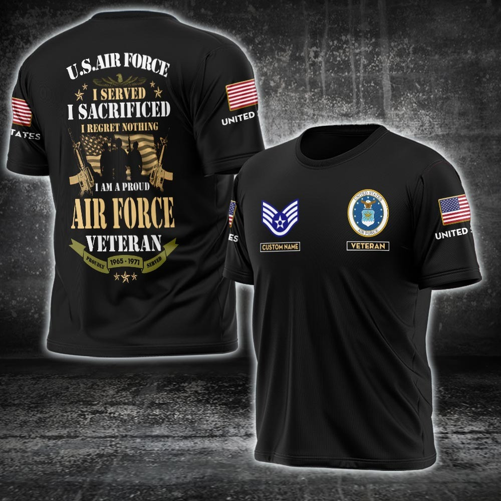 Custom US Air Force Veteran Shirt I'm A Proud Air Force Veteran T-Shirt Gifts For Papa